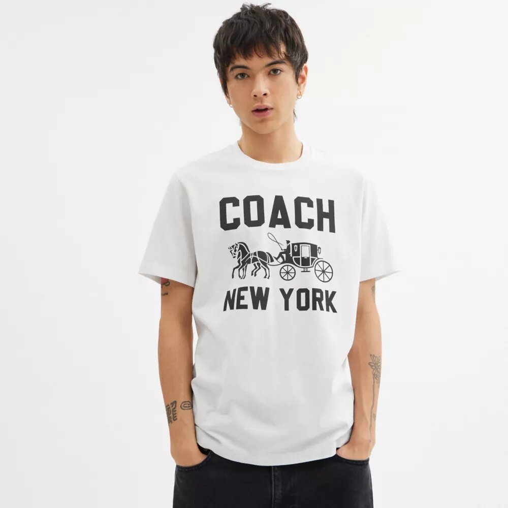 T-Shirt mit Horse and Carriage-Motiv