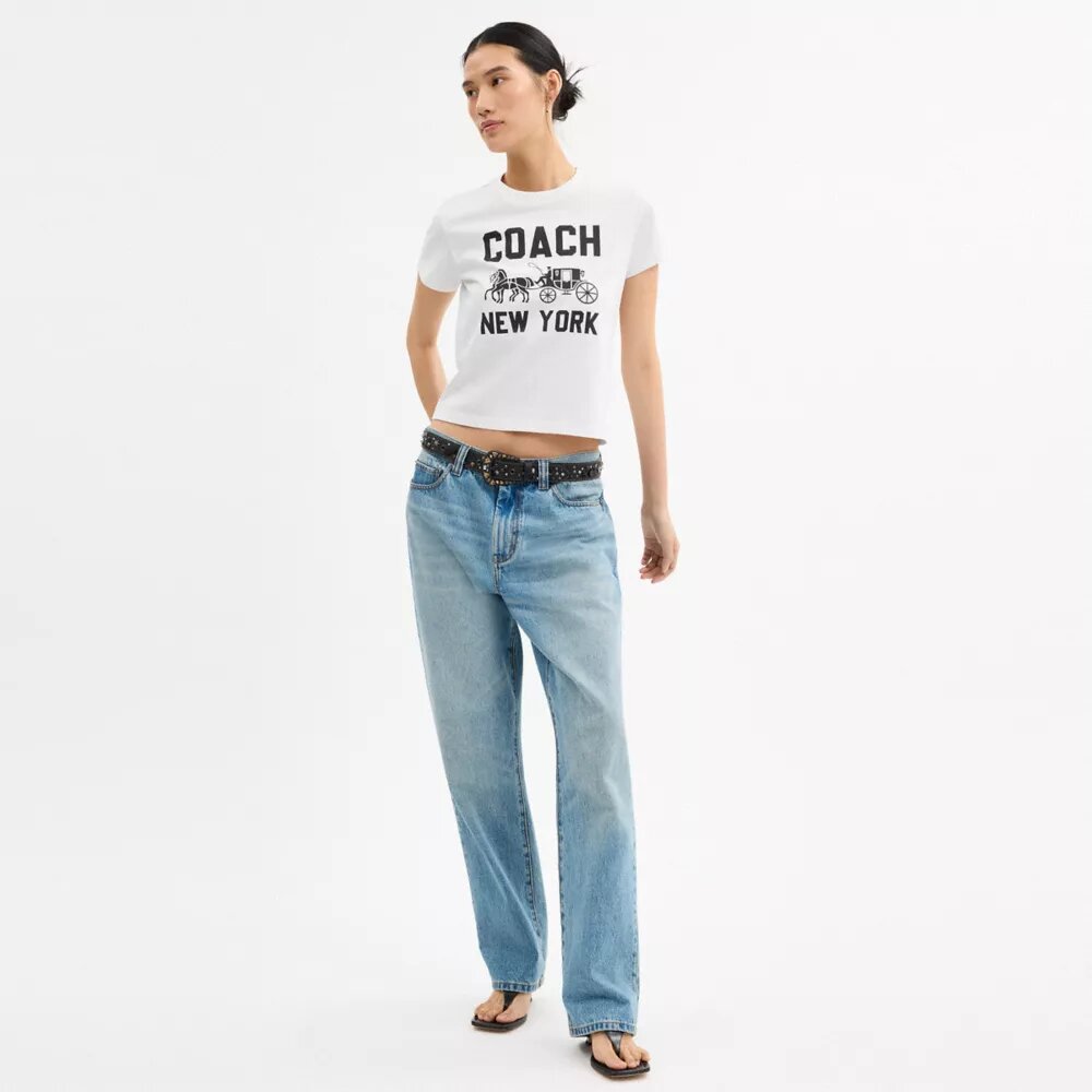 T-Shirt mit Horse and Carriage-Motiv aus Bio-Baumwolle