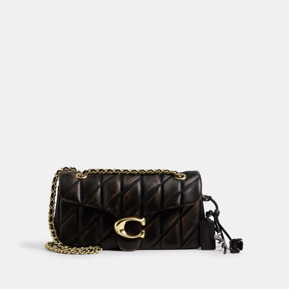Tabby-Schultertasche 26 aus „Loved“-Leder mit Steppung