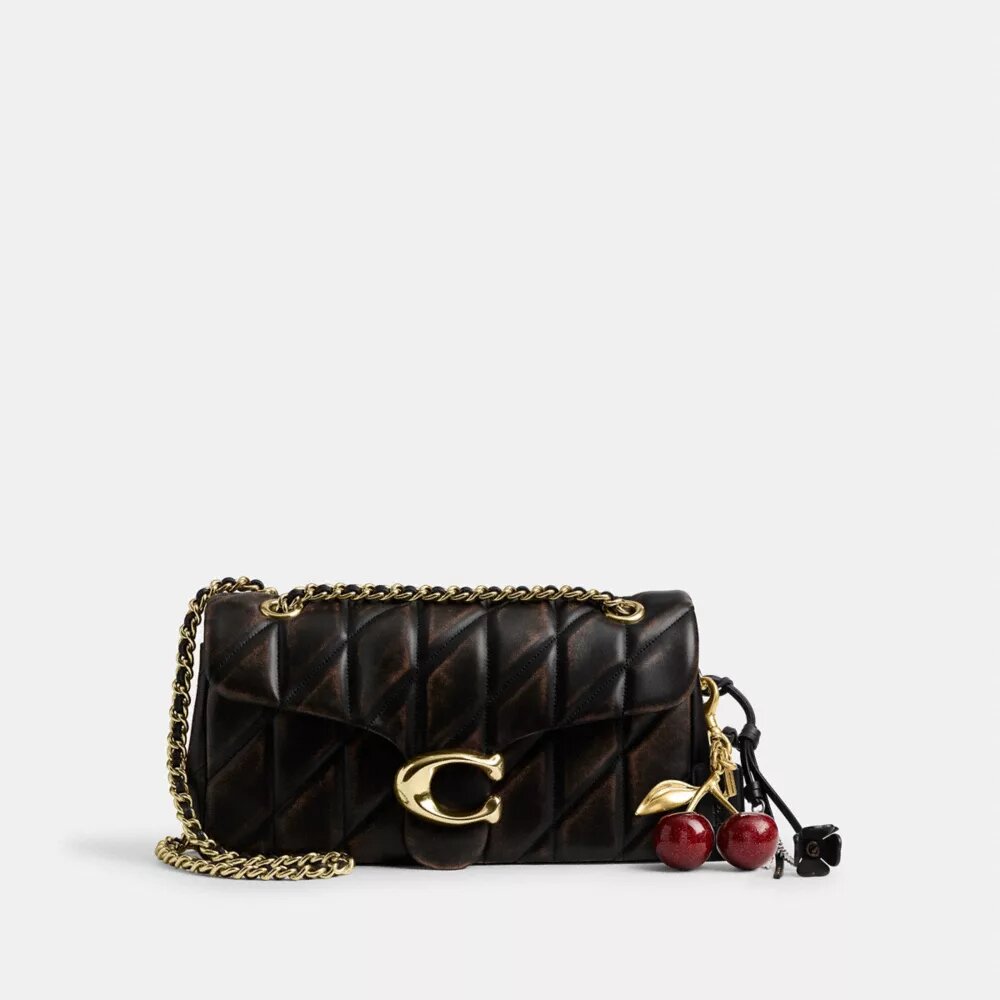Tabby-Schultertasche 26 aus „Loved“-Leder mit Steppung