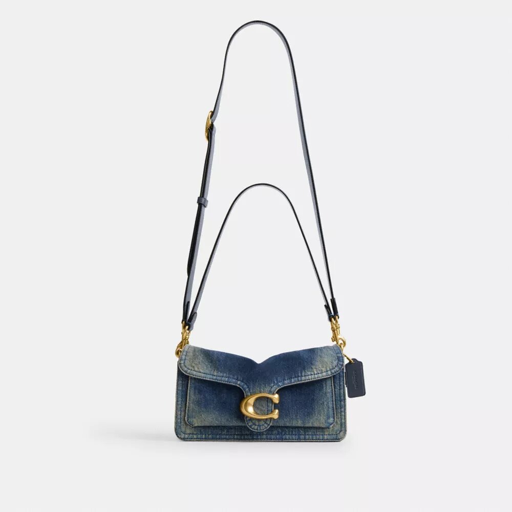 Tabby-Schultertasche 26 aus regenerativem Baumwoll-Denim