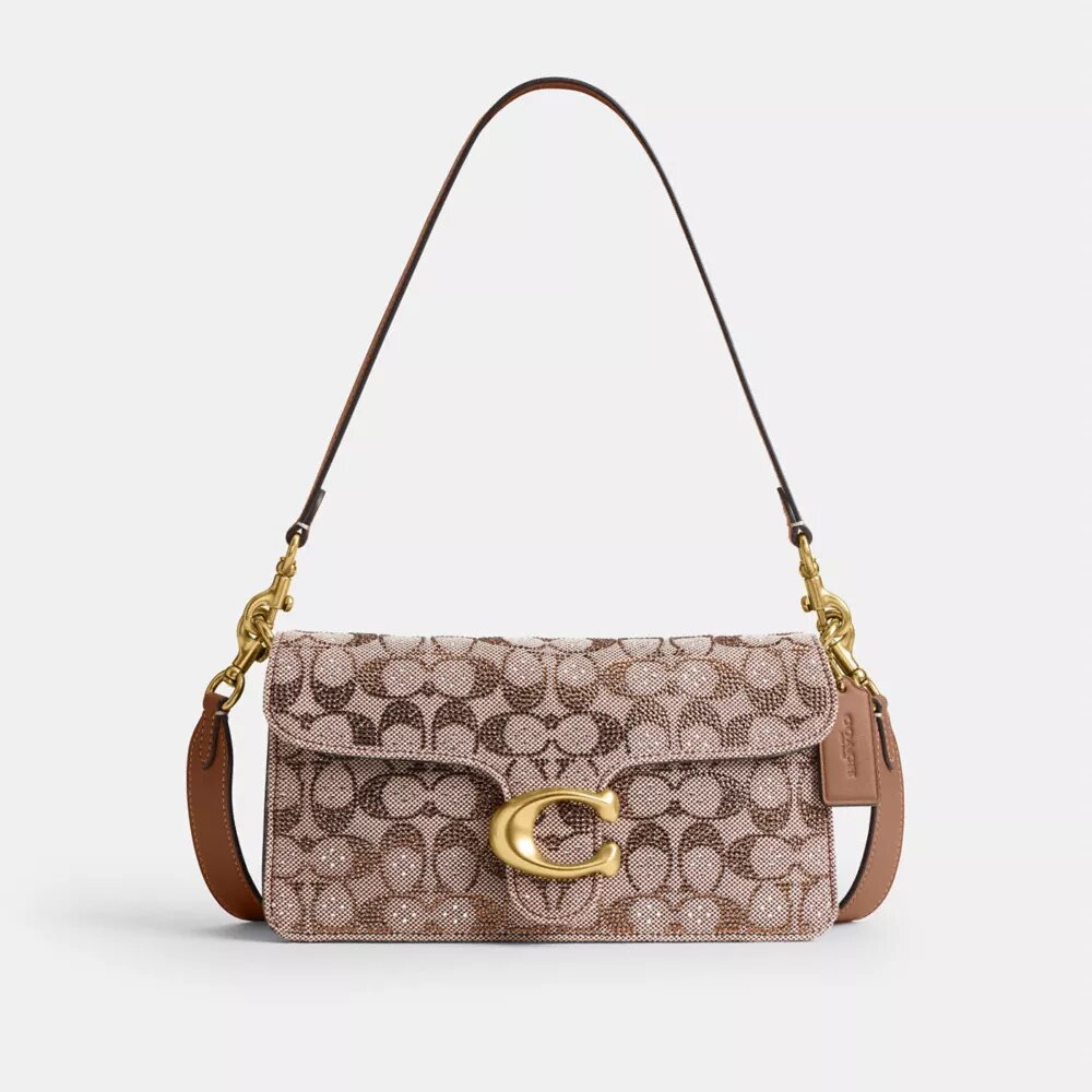 Tabby-Schultertasche 26 in Crystal Signature Jacquard