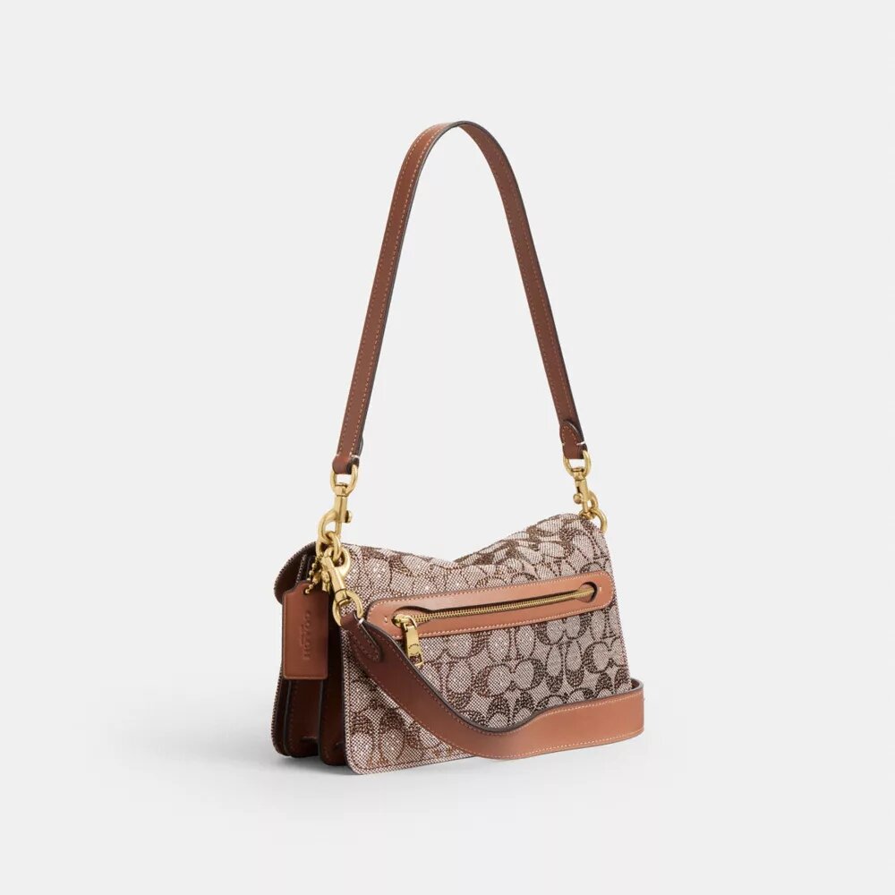Tabby-Schultertasche 26 in Crystal Signature Jacquard
