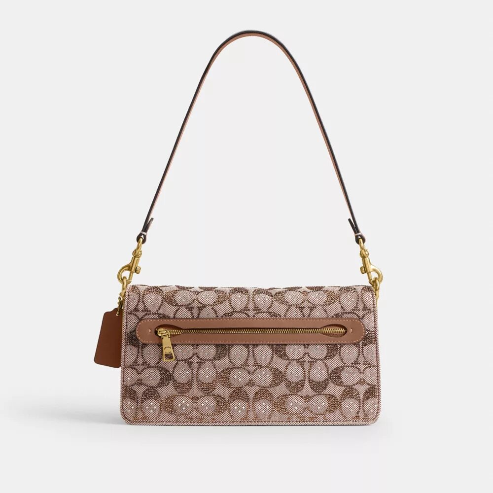Tabby-Schultertasche 26 in Crystal Signature Jacquard