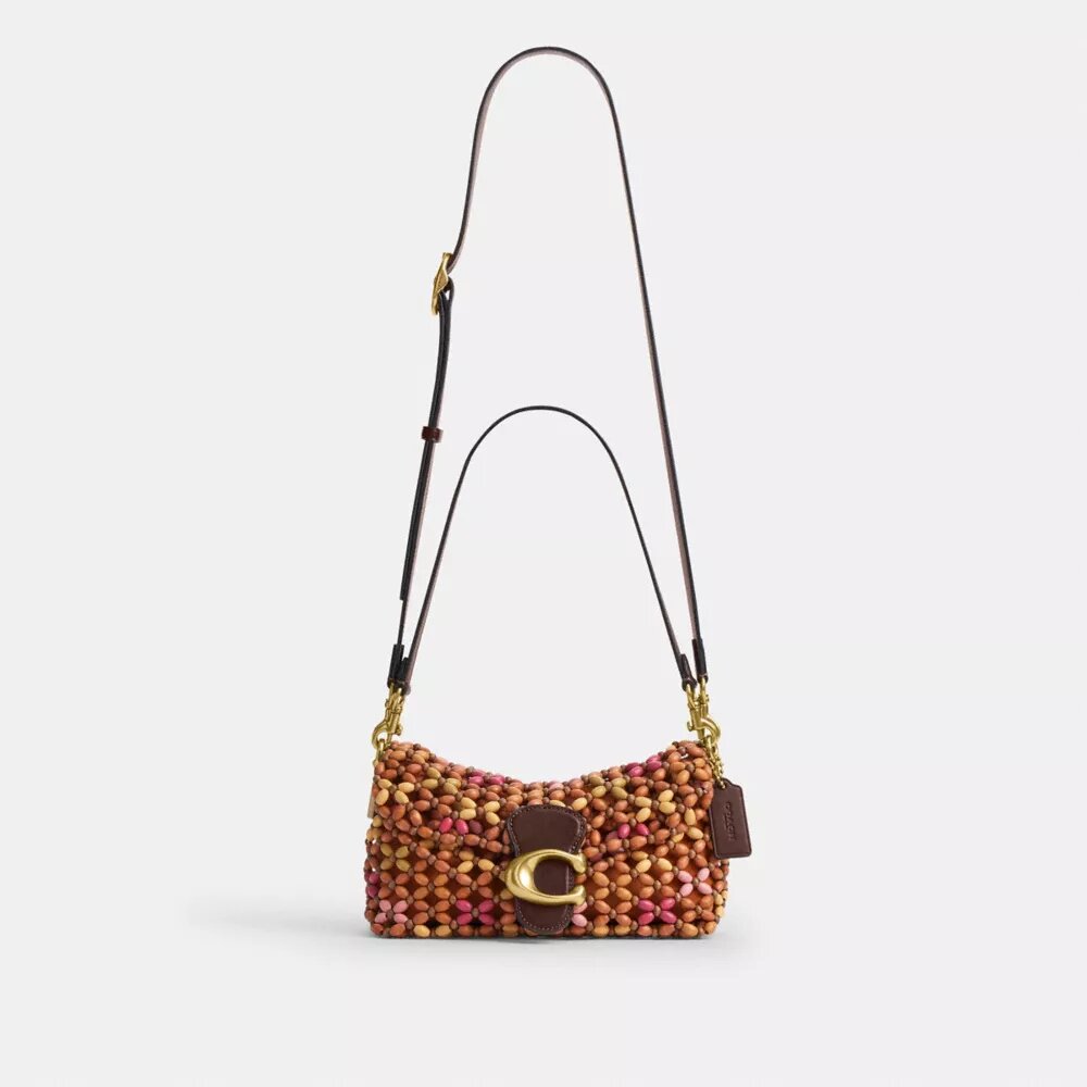 Tabby-Schultertasche 26 mit Holzperlen