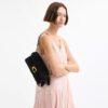 Tabby-Schultertasche 26 mit Kristallperlen-Fransen