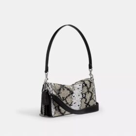 Tabby-Schultertasche 26 mit perlenverziertem Schlangenmotiv