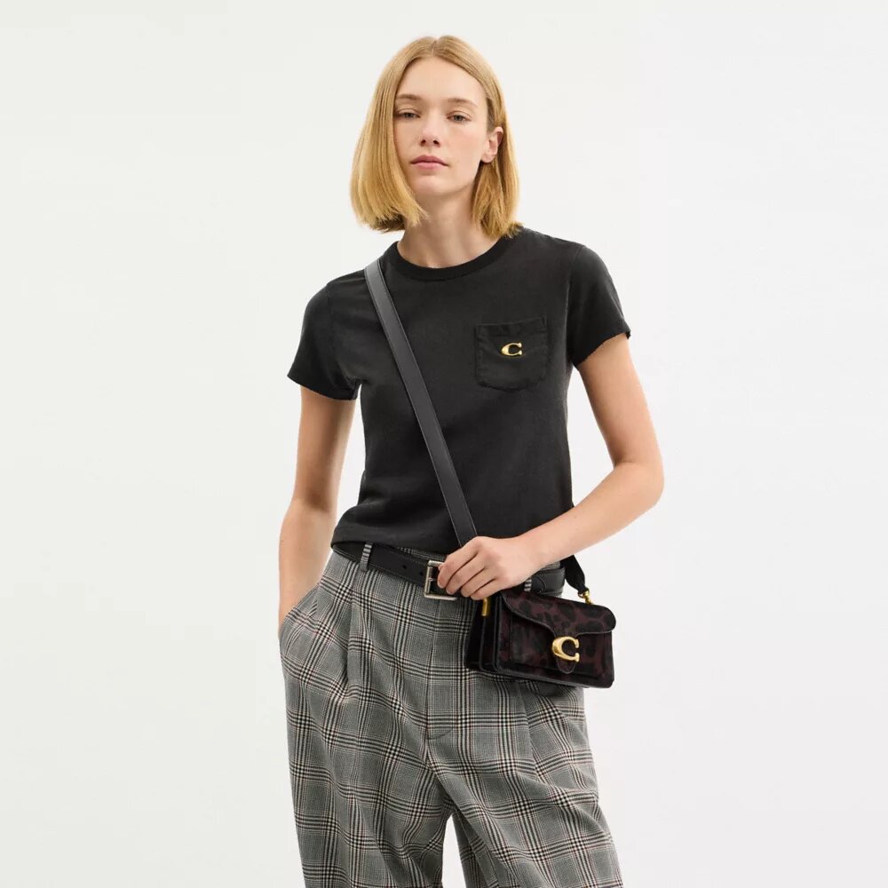 Tabby-Schultertasche aus 20 in Haircalf mit Leopardenmuster