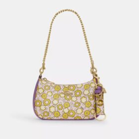 Taschenanhänger mit Druckknopfverschluss und Blumenmuster