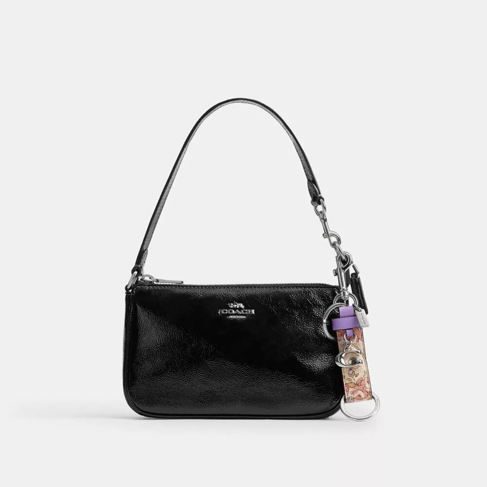 Taschenanhänger mit Druckknopfverschluss und Blumenmuster