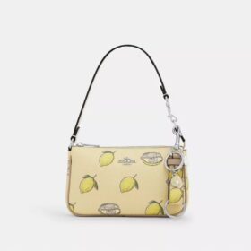 Taschenanhänger mit Druckknopfverschluss und Zitronen-Print
