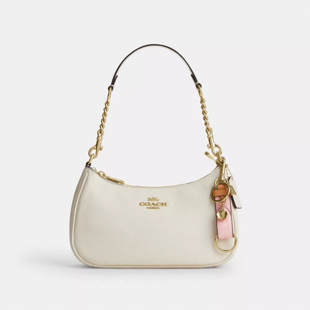 Taschenanhänger mit Karabinerhaken aus Signature Canvas mit Herz-Anhänger