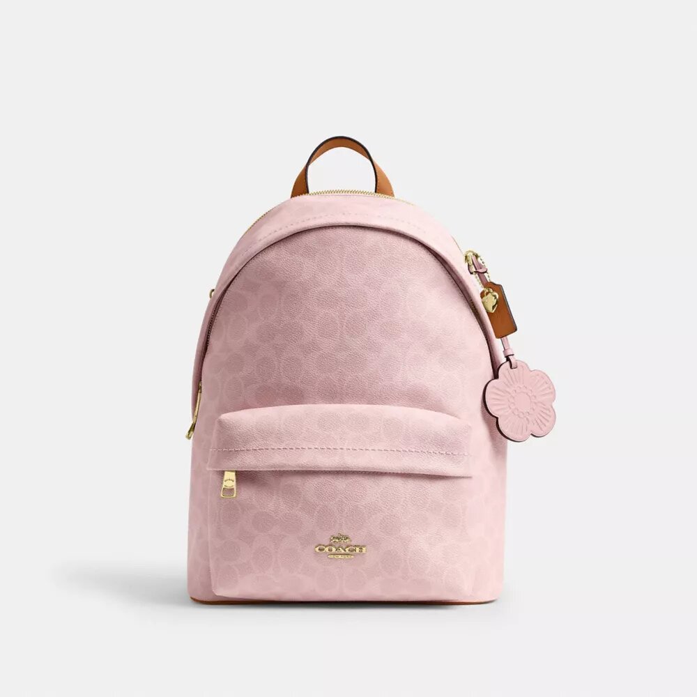 Taylor-Rucksack in kleiner Ausführung aus Signature Canvas mit Anhängern