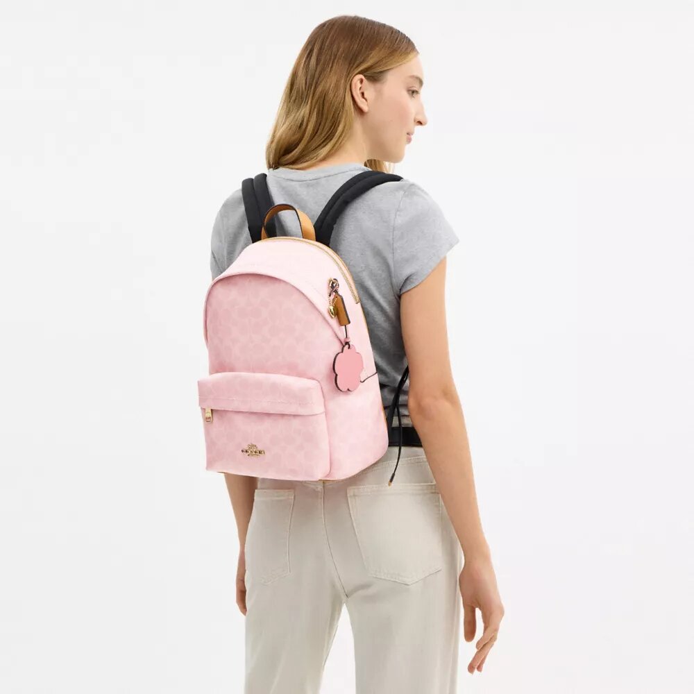 Taylor-Rucksack in kleiner Ausführung aus Signature Canvas mit Anhängern