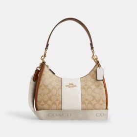 Teri Hobo-Tasche aus Signature Canvas mit Streifen