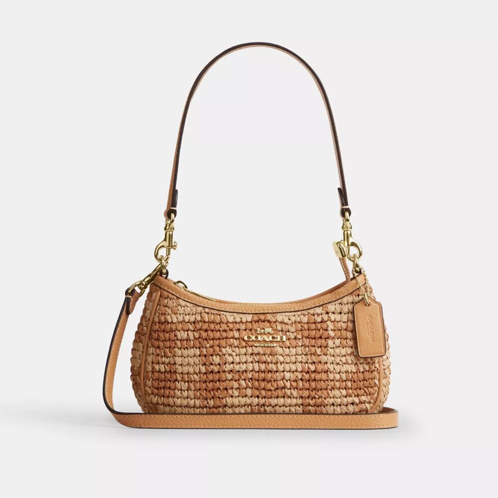 Teri Mini-Umhängetasche mit Gingham-Print