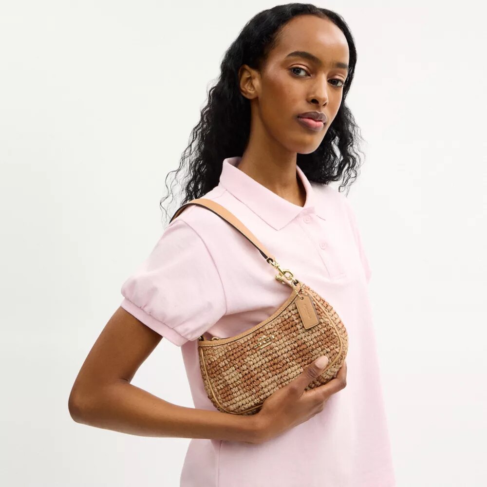 Teri Mini-Umhängetasche mit Gingham-Print