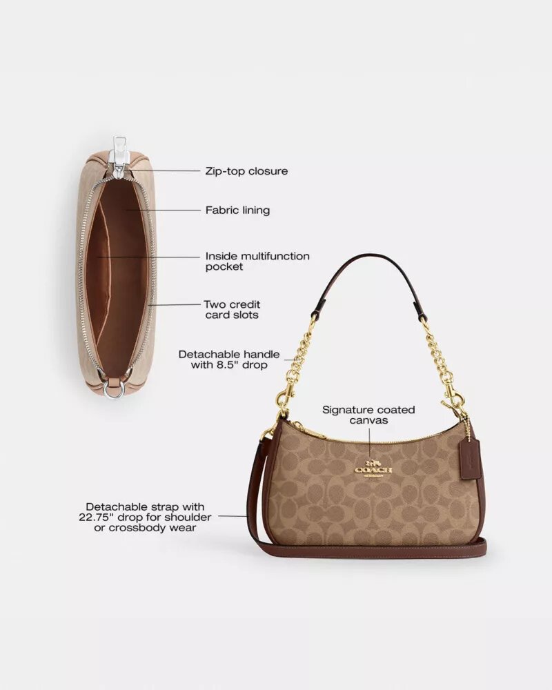 Teri-Schultertasche aus Signature Canvas