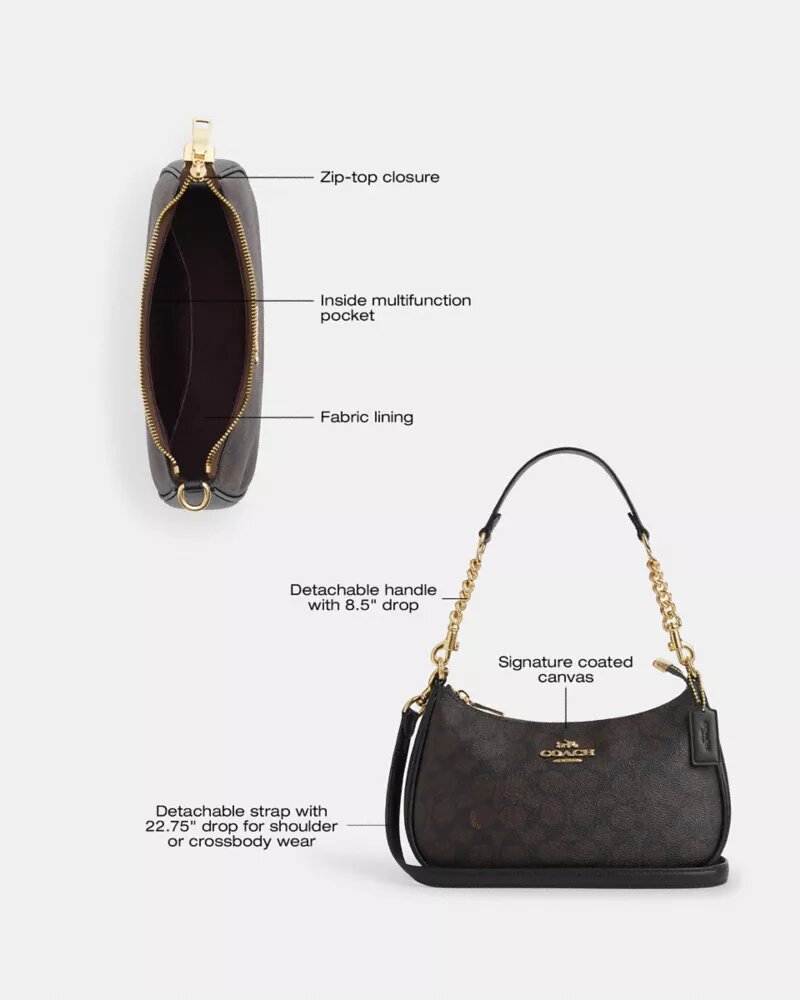 Teri-Schultertasche aus Signature Canvas