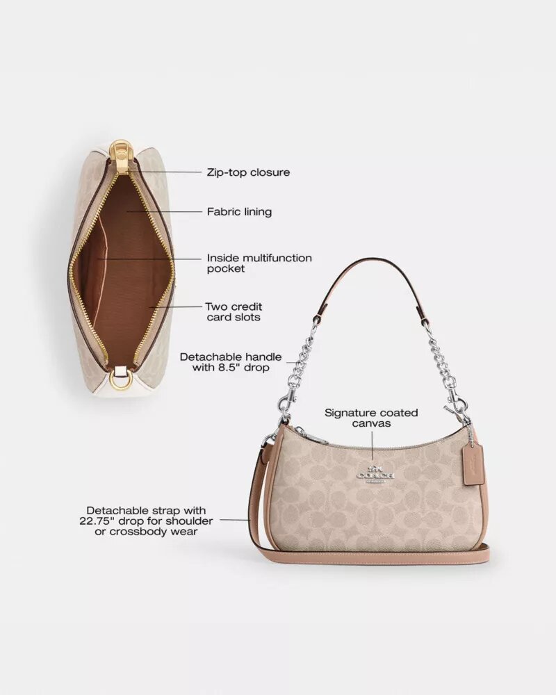 Teri-Schultertasche aus Signature Canvas