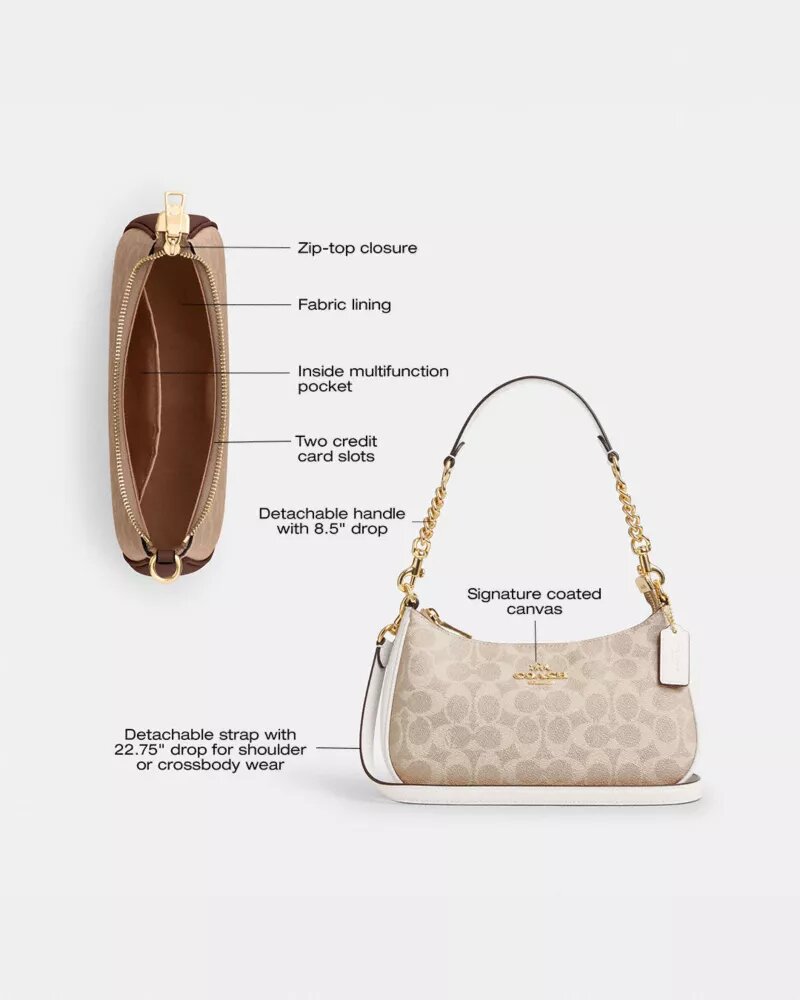 Teri-Schultertasche aus Signature Canvas