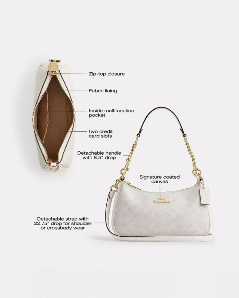 Teri-Schultertasche aus Signature Canvas