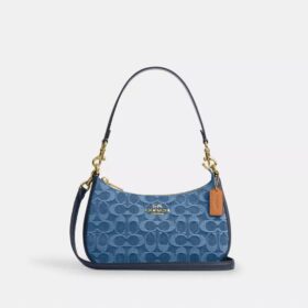 Teri-Schultertasche aus Signature-Denim