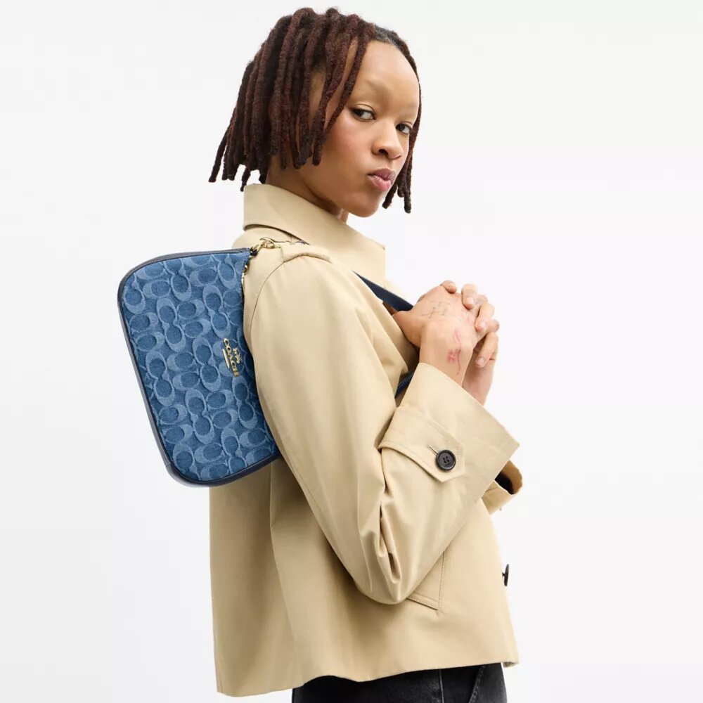 Teri-Schultertasche aus Signature-Denim