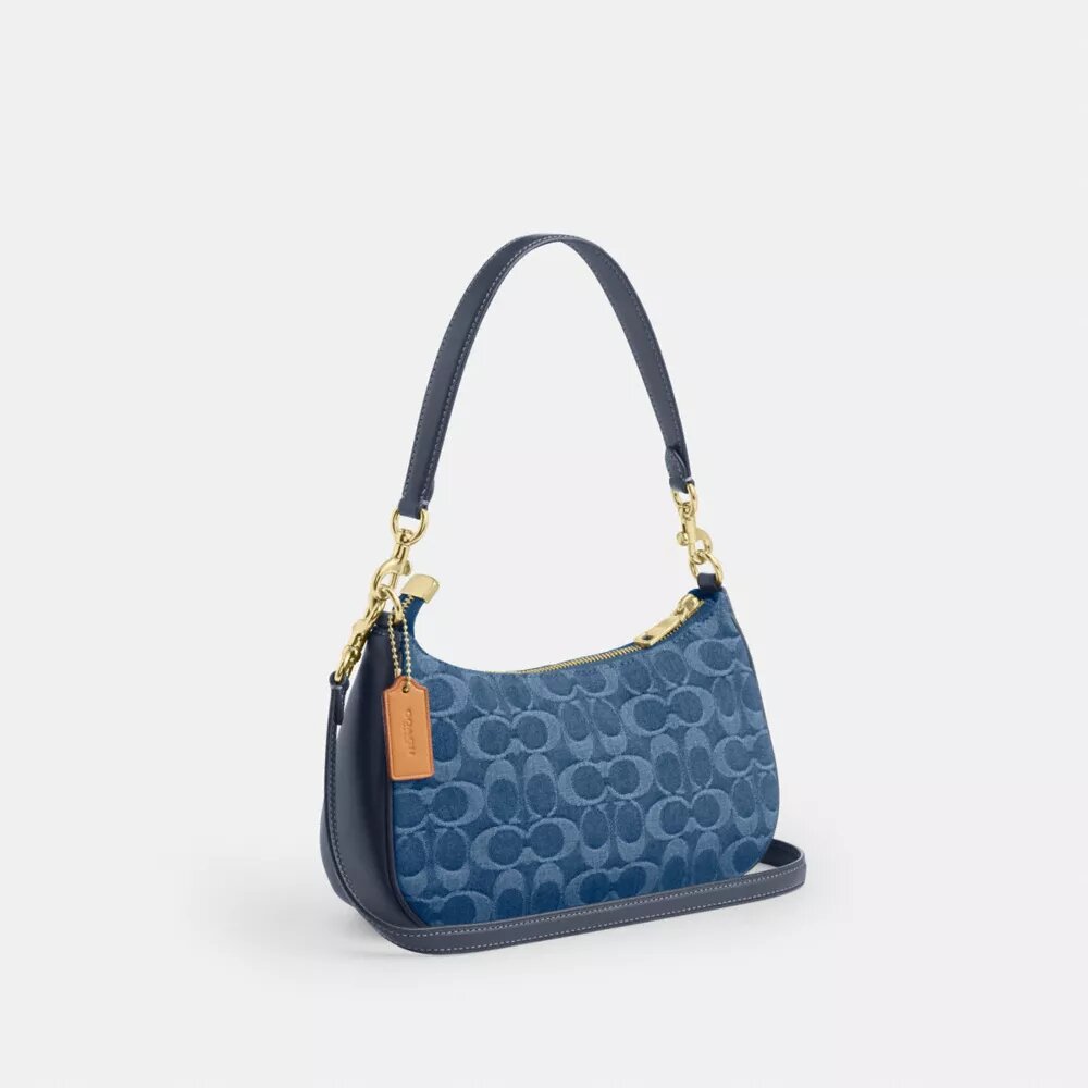 Teri-Schultertasche aus Signature-Denim
