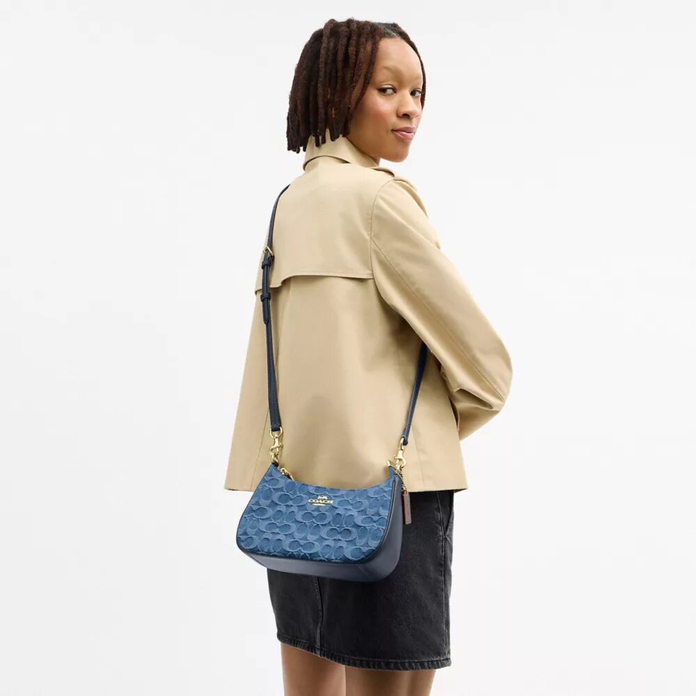 Teri-Schultertasche aus Signature-Denim