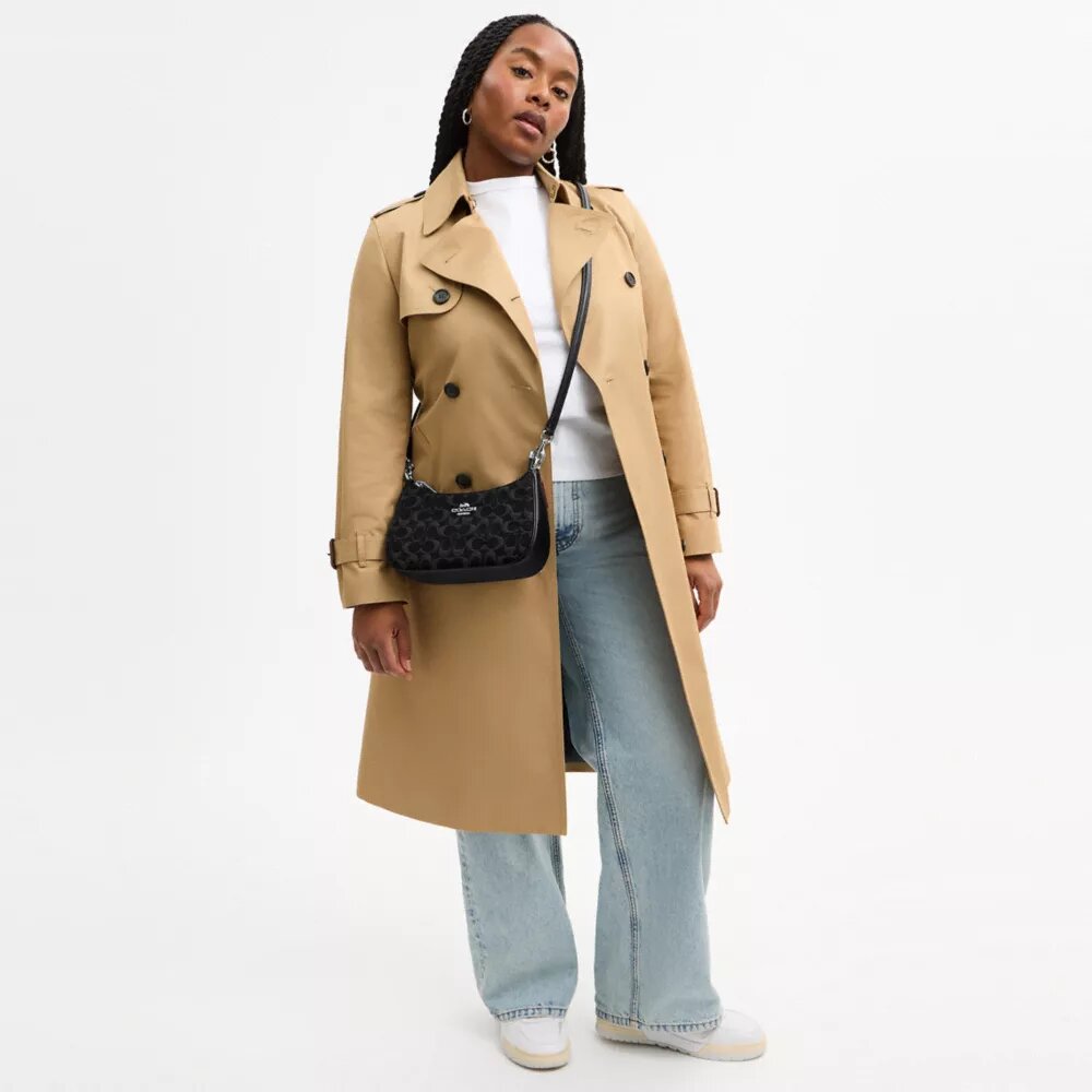 Teri-Schultertasche aus Signature-Denim