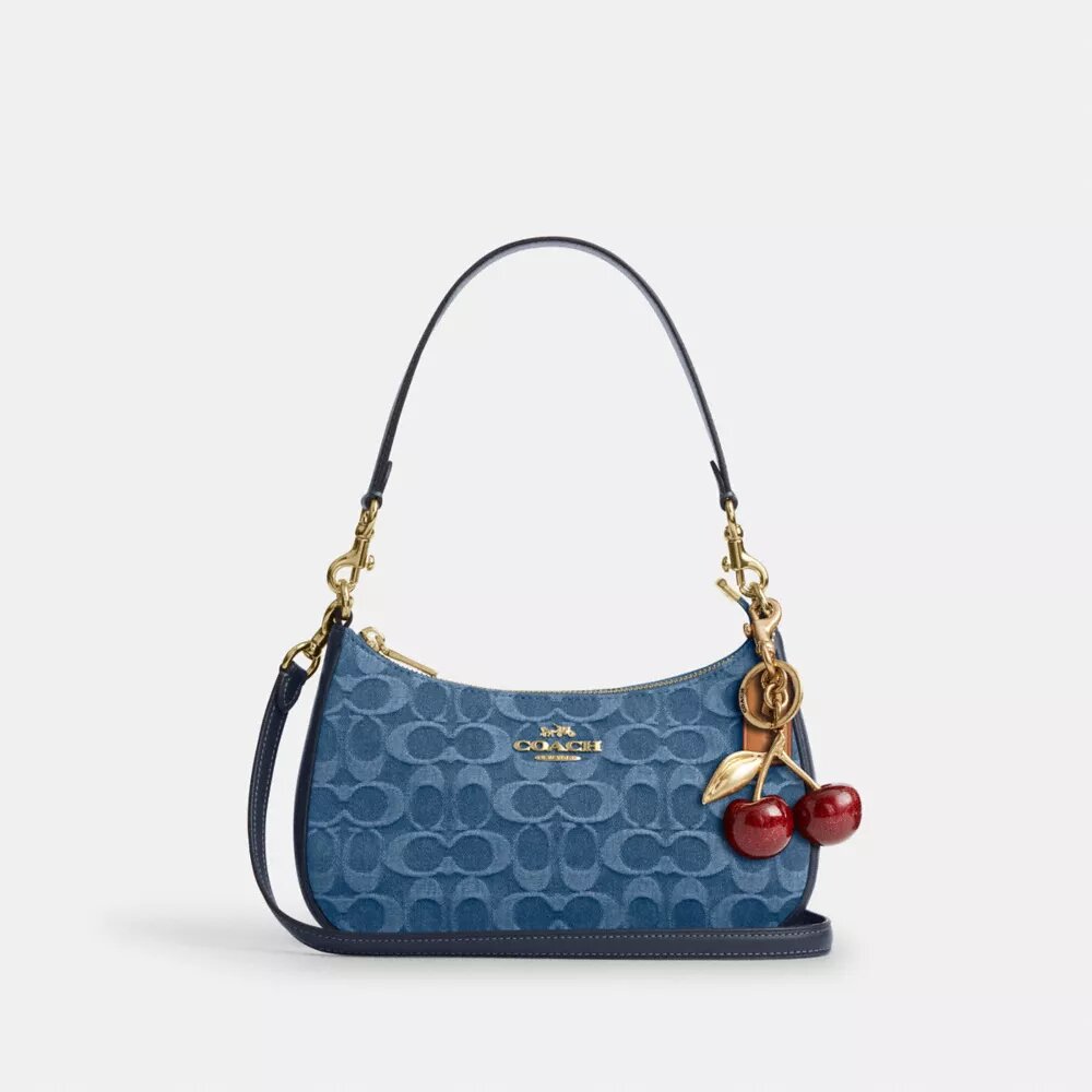 Teri-Schultertasche aus Signature-Denim