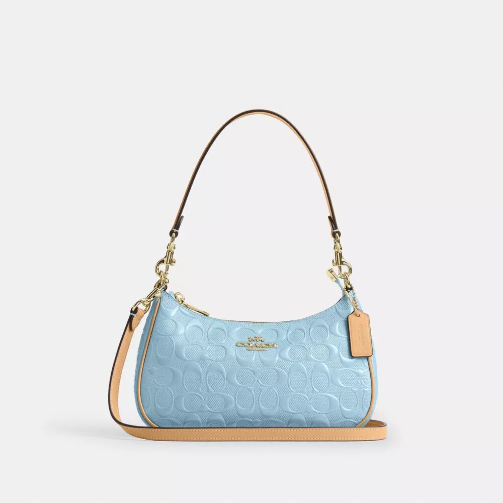 Teri-Schultertasche aus Signature-Leder