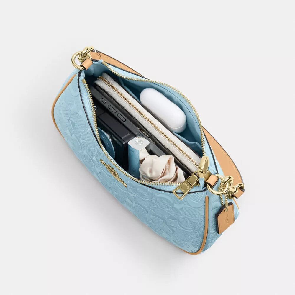 Teri-Schultertasche aus Signature-Leder