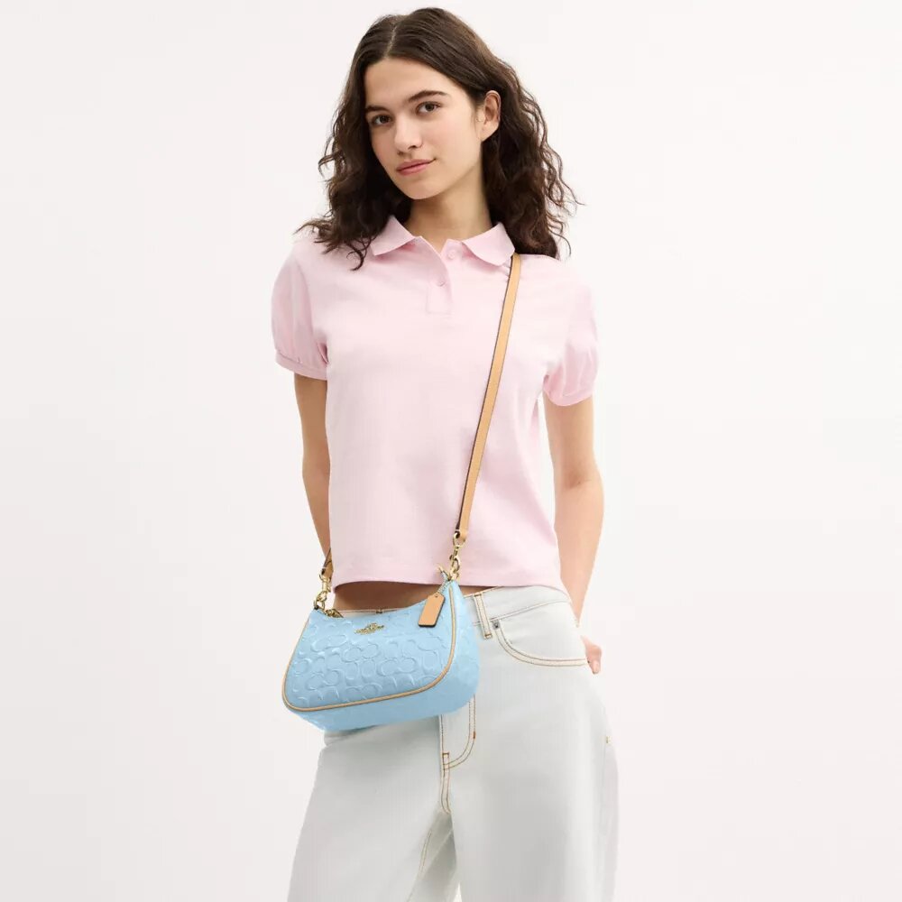 Teri-Schultertasche aus Signature-Leder