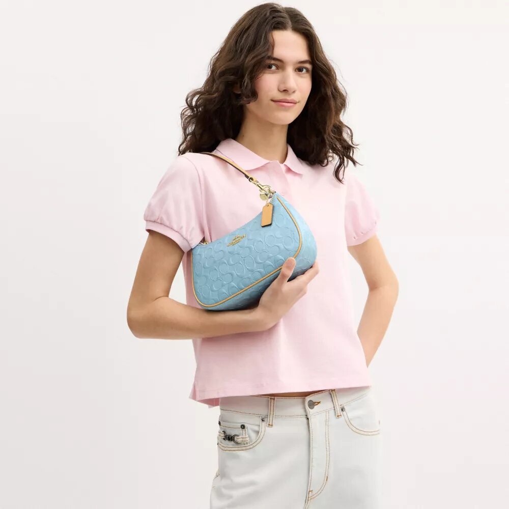 Teri-Schultertasche aus Signature-Leder