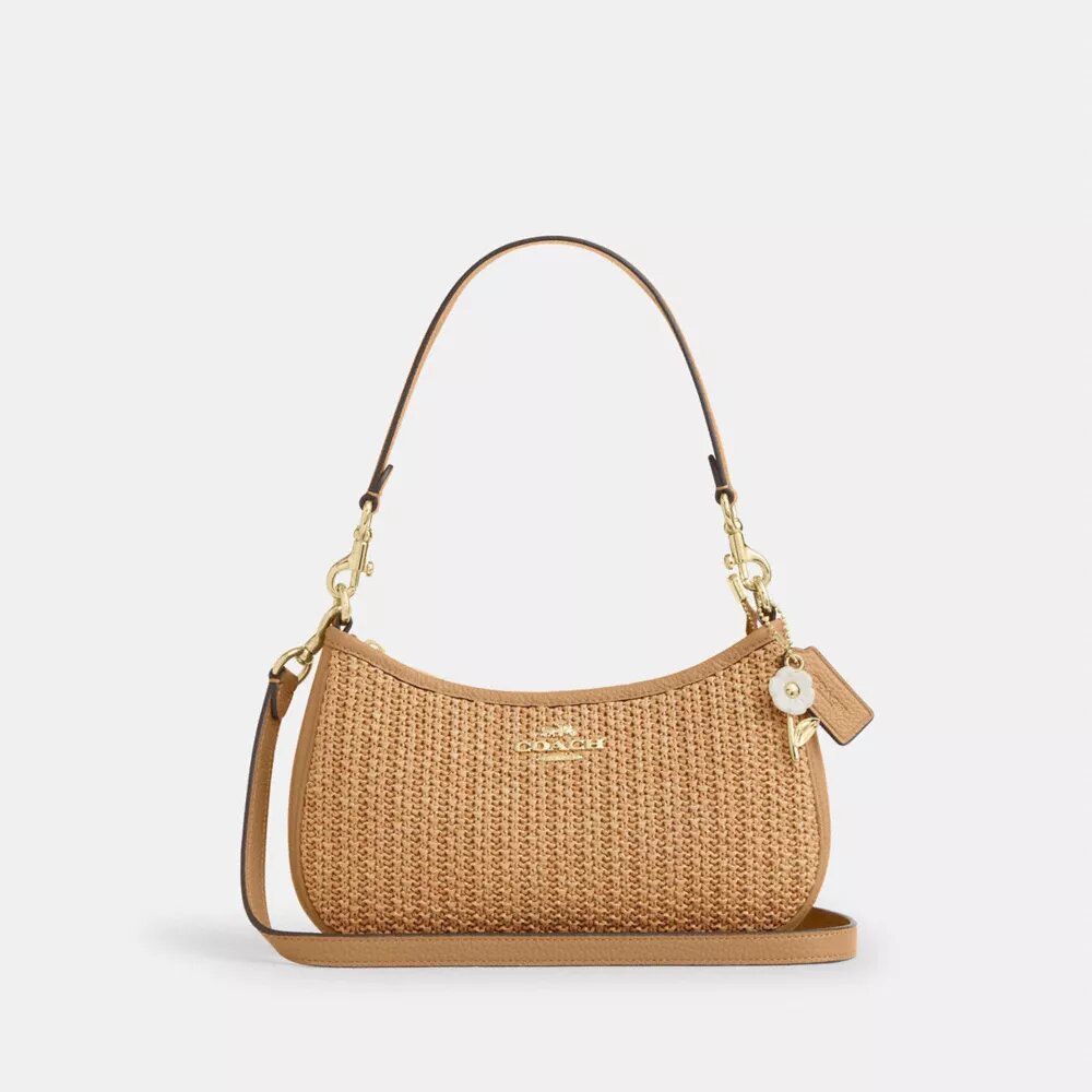 Teri-Schultertasche mit Anhänger
