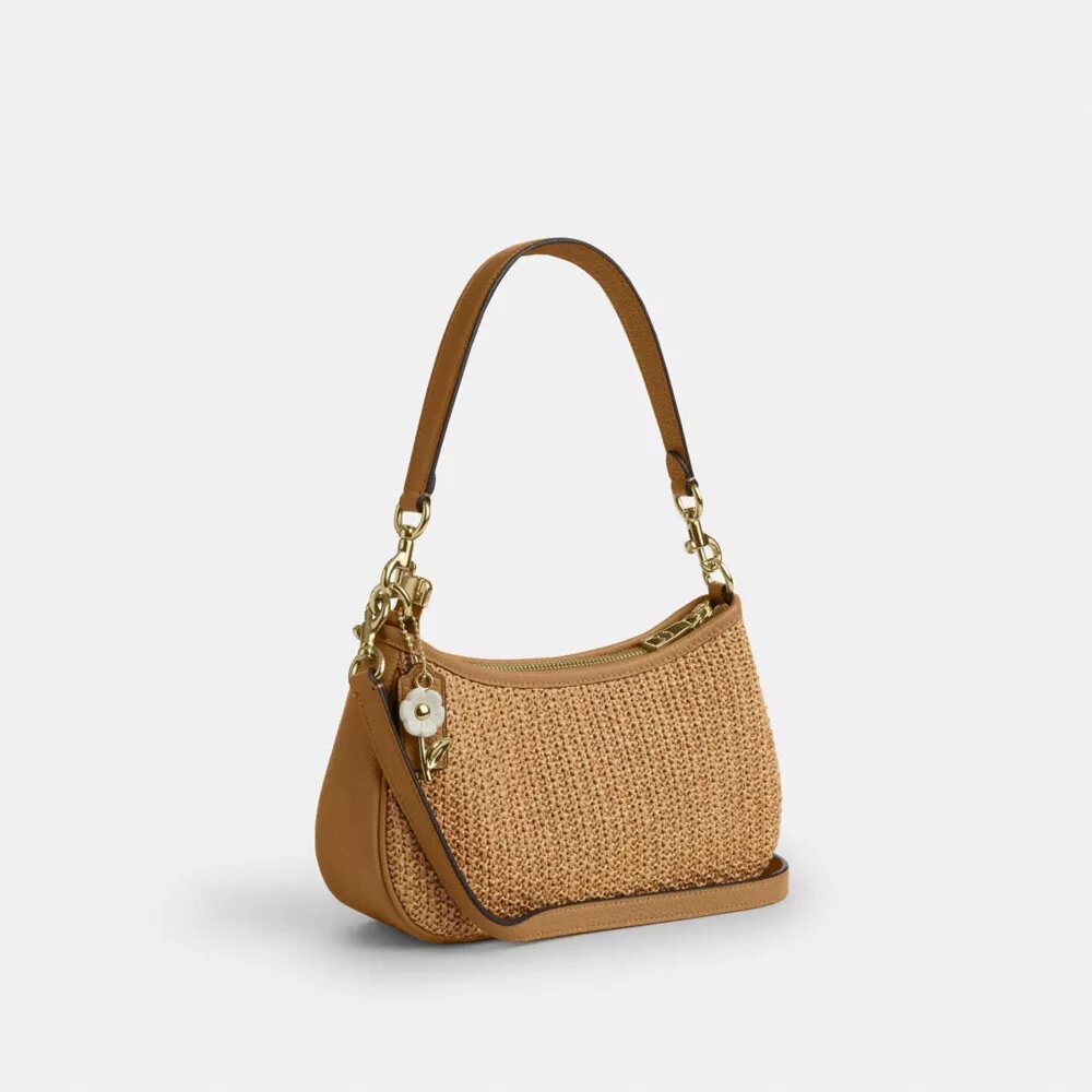 Teri-Schultertasche mit Anhänger