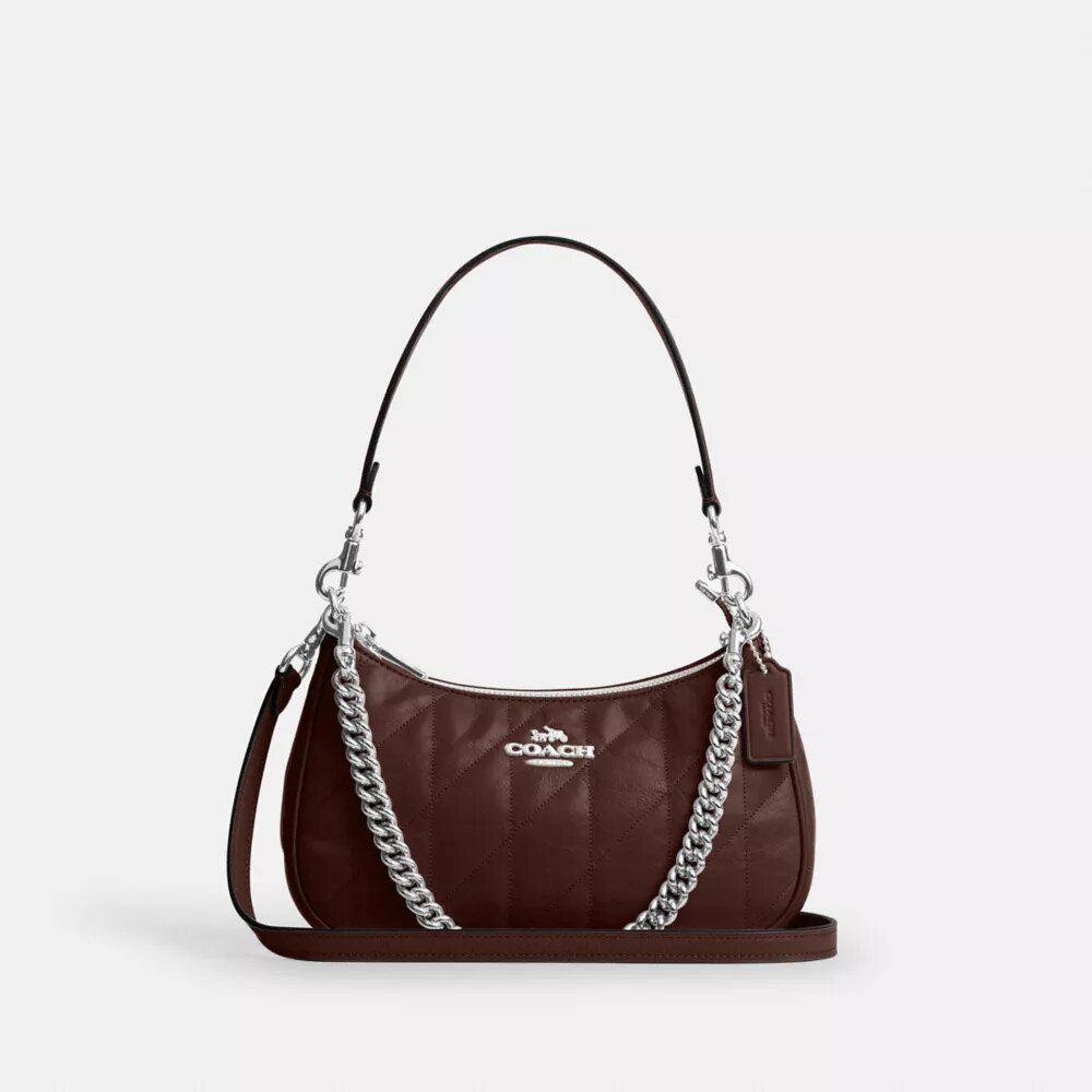 Teri-Schultertasche mit Steppung