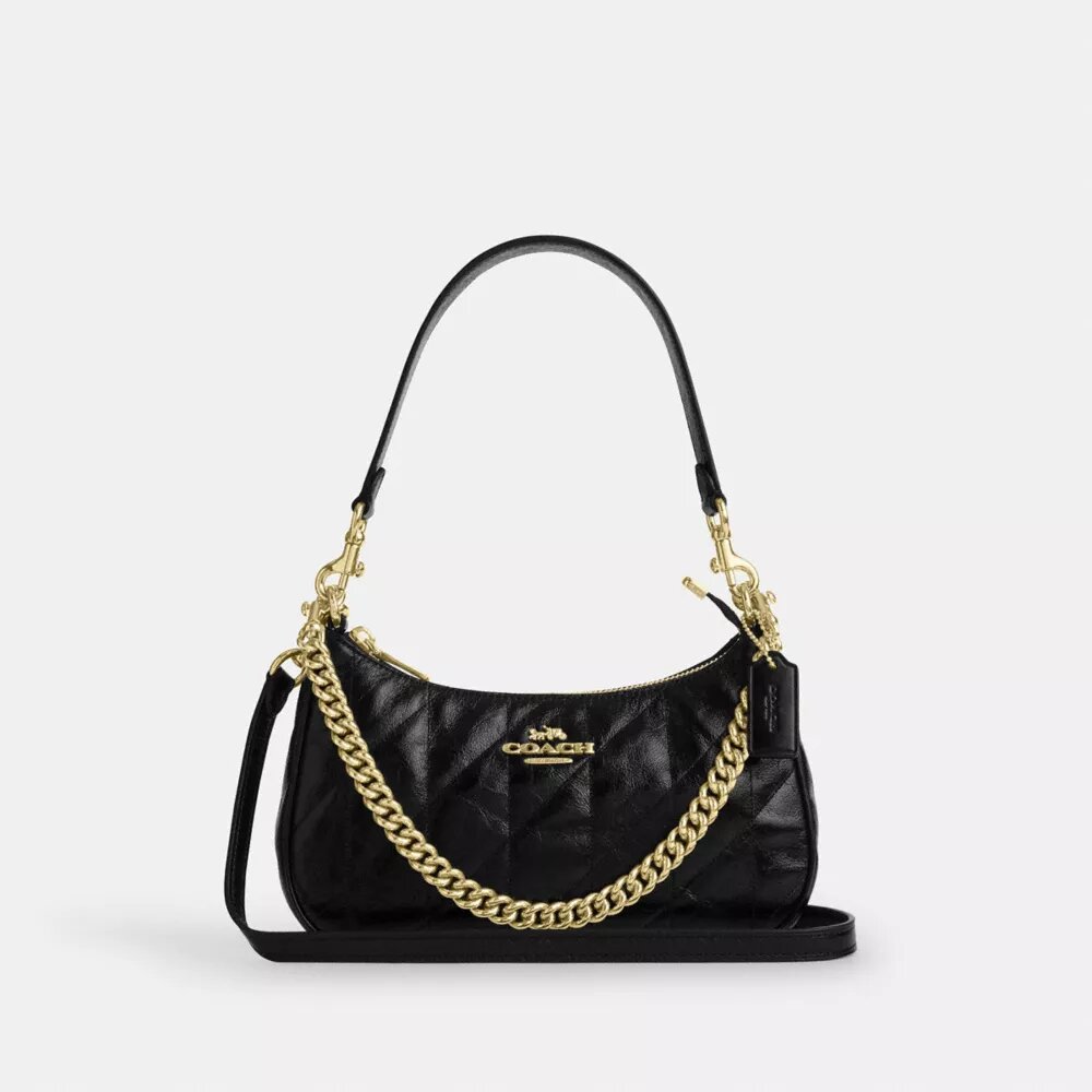 Teri-Schultertasche mit Steppung