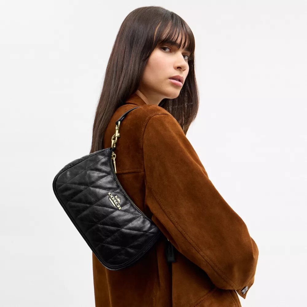 Teri-Schultertasche mit Steppung