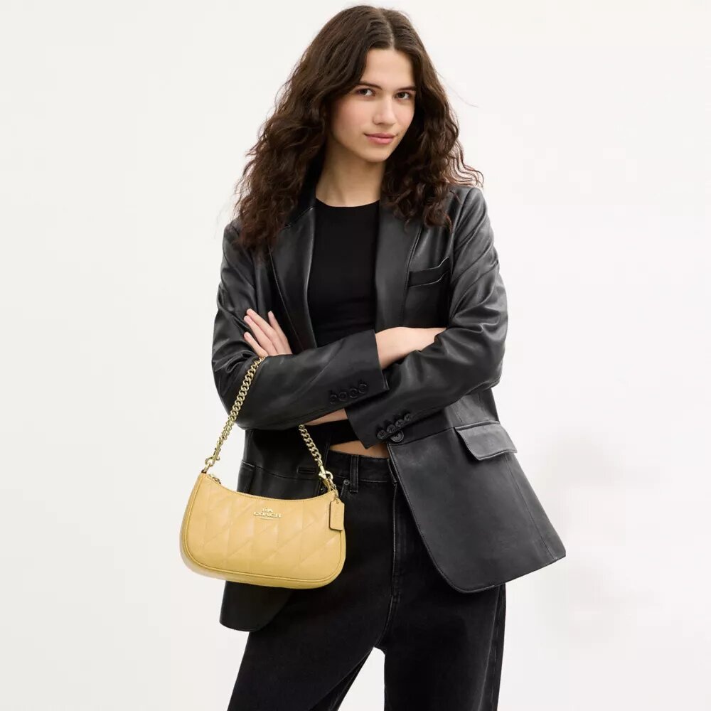 Teri-Schultertasche mit Steppung