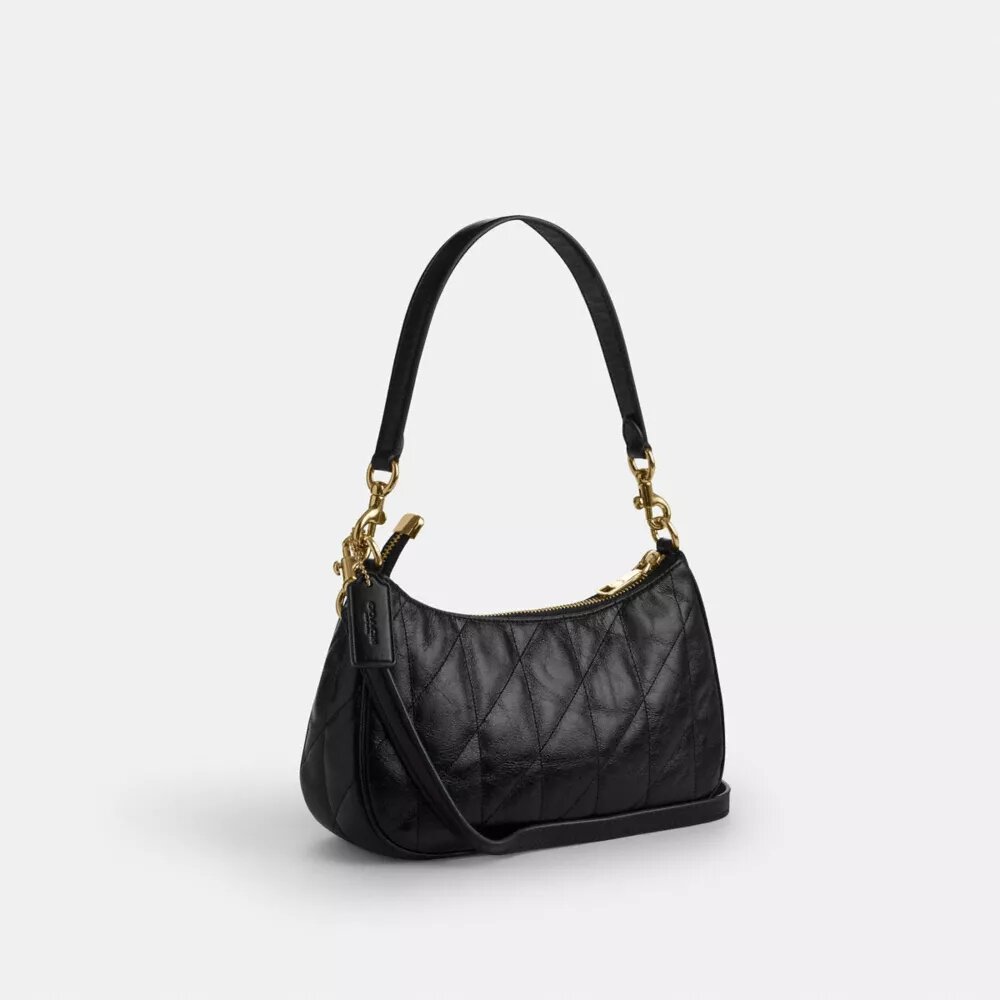 Teri-Schultertasche mit Steppung