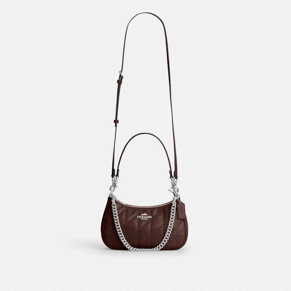 Teri-Schultertasche mit Steppung