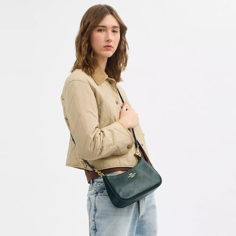 Teri-Schultertasche mit Steppung