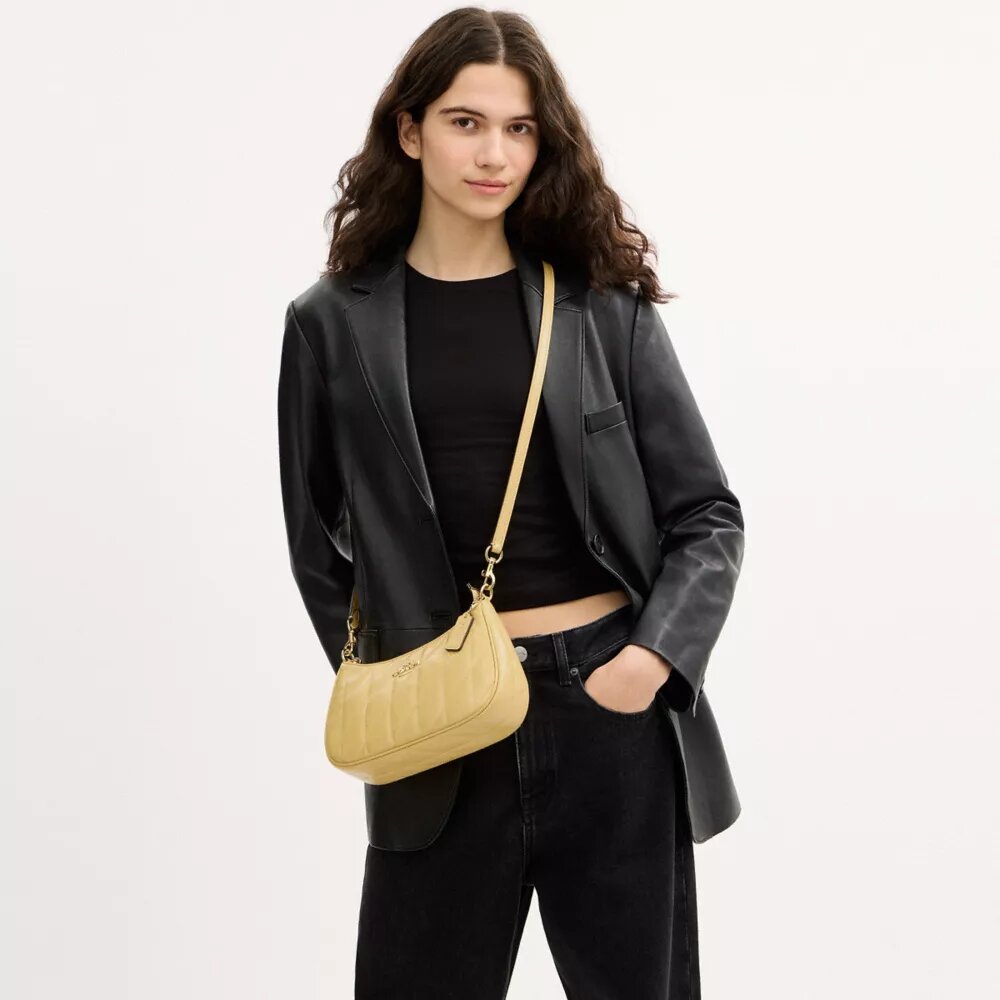 Teri-Schultertasche mit Steppung