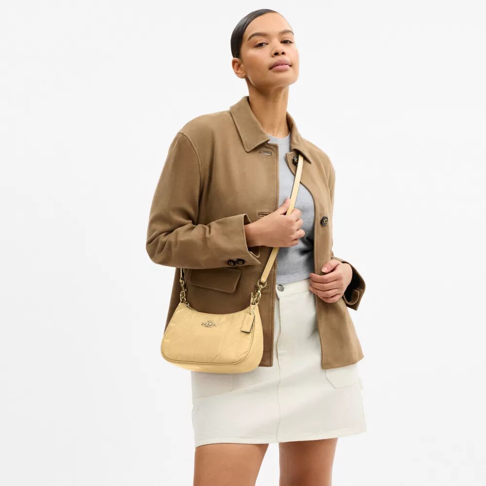 Teri-Schultertasche mit Steppung
