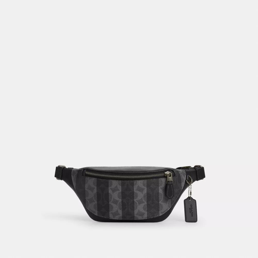 Warren Mini-Gürteltasche aus Signature Canvas mit Streifen