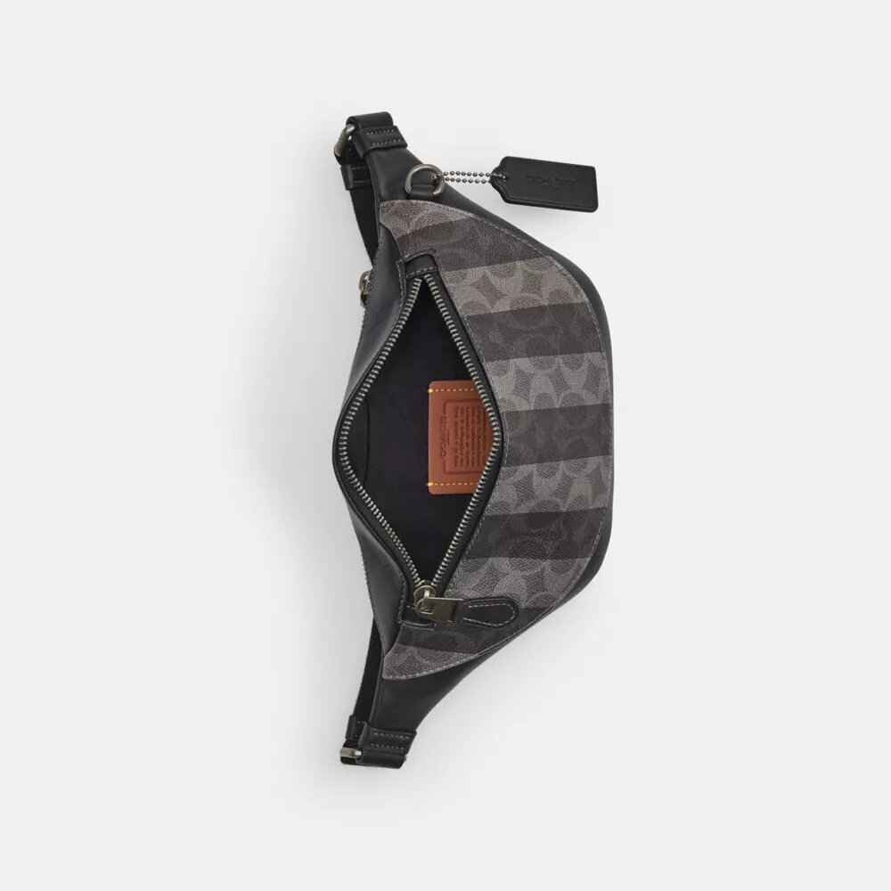 Warren Mini-Gürteltasche aus Signature Canvas mit Streifen