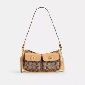 Waverly-Tasche mit zwei Turnlock-Verschlüssen aus unserem charakteristischen Jacquard